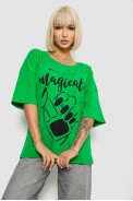 Футболка жіноча з принтом, колір зелений, 244R6005 - фото № 0