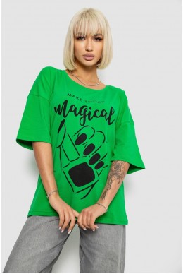 Футболка жіноча з принтом, колір зелений, 244R6005