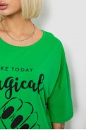 Футболка жіноча з принтом, колір зелений, 244R6005 - фото № 4