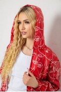 Вітровка жіноча з капюшоном  -уцінка, колір червоний, 238R102-2-U - фото № 4