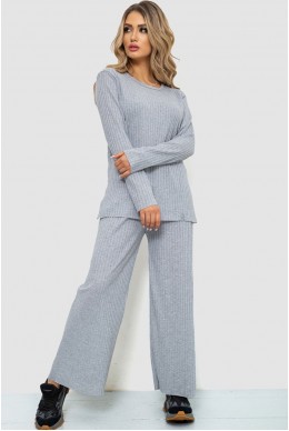 Костюм жіночий в рубчик повсякденний  -уцінка, колір світло-сірий, 238R57415-U-8