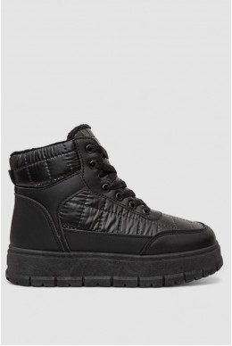 Кросівки жіночі зимові на хутрі, колір чорний, 248RBL3