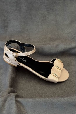 Босоножки женские, цвет пудровый, 243RE331