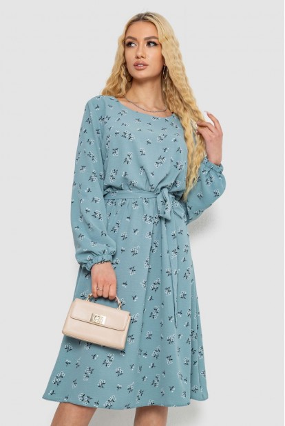 Сукня з принтом жатка, колір оливковий, 214R0226-6