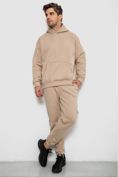 Спортивный костюм мужской на флисе, цвет бежевый, 238R58573