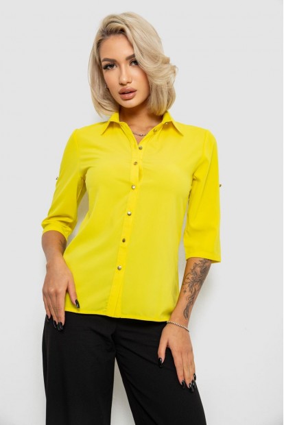Блуза классическая однотонная, цвет желтый, 230R1110