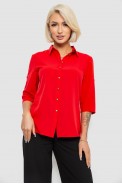 Блуза классическая однотонная, цвет красный, 230R1110 - фото № 0
