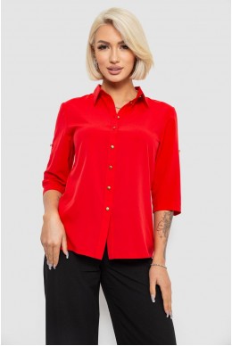 Блуза классическая однотонная, цвет красный, 230R1110