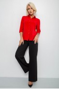 Блуза классическая однотонная, цвет красный, 230R1110 - фото № 1