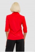 Блуза классическая однотонная, цвет красный, 230R1110 - фото № 3