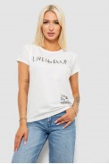 Футболка женская с принтом, цвет молочный, 244R1013 - фото № 0