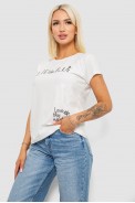 Футболка женская с принтом, цвет молочный, 244R1013 - фото № 2