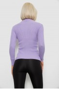 Кофта жіноча на блискавці в рубчик, колір бузковий, 204R041 - фото № 3