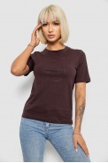Футболка жіноча з принтом, колір шоколадний, 241R139 - фото № 0