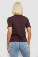 Футболка жіноча з принтом, колір шоколадний, 241R139 - фото № 3