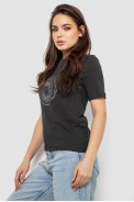 Футболка женская с принтом, цвет грифельный, 241R139 - фото № 2