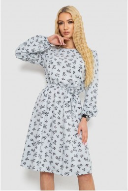 Сукня з принтом софт, колір сіро-блакитний, 214R0226-5