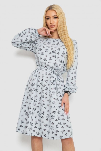 Сукня з принтом софт, колір сіро-блакитний, 214R0226-5