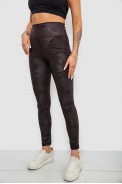 Лосины женские однотонные с принтом, цвет черный, 214R925 оптом - фото № 2