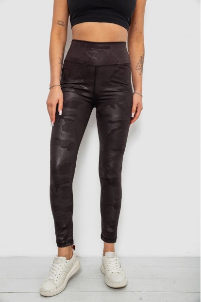 Лосини жіночі однотонні з принтом, колір чорний, 214R925