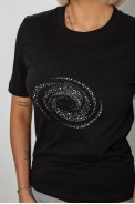 Футболка жіноча з принтом, колір чорний, 241R139 - фото № 4