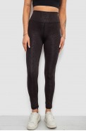 Лосины женские однотонные с принтом, цвет черный, 214R929 оптом - фото № 0