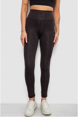 Лосини жіночі однотонні з принтом, колір чорний, 214R929