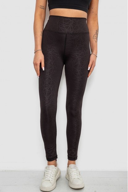 Лосини жіночі однотонні з принтом, колір чорний, 214R929