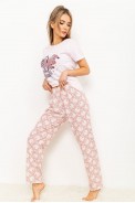 Пижама женская с принтом, цвет розово-белый, 224R3695