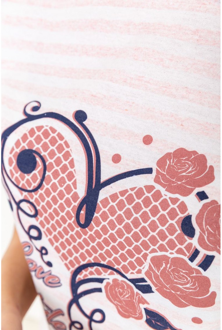 Купить Пижама женская с принтом, цвет розово-белый, 224R3695 - Фото №5