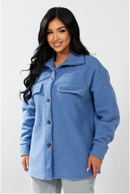 Рубашка -бомбер женская, цвет джинс, 257R153