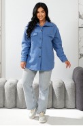 Рубашка -бомбер женская, цвет джинс, 257R153 - фото № 1