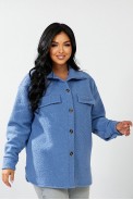 Рубашка -бомбер женская, цвет джинс, 257R153 - фото № 2
