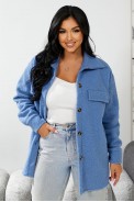 Рубашка -бомбер женская, цвет джинс, 257R153 - фото № 7