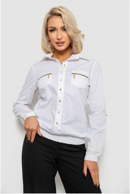 Сорочка жіноча однотонна  -уцінка, колір білий, 230R304-U-60