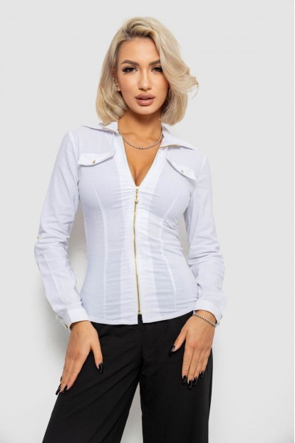 Сорочка жіноча однотонна  -уцінка, колір білий, 230R303-U-94