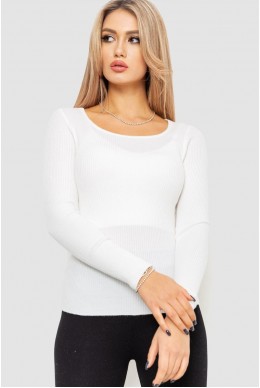 Кофта женская в рубчик  -уценка, цвет белый, 204R9024-U-3
