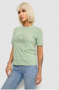 Футболка жіноча з принтом, колір оливковий, 241R139 - фото № 2