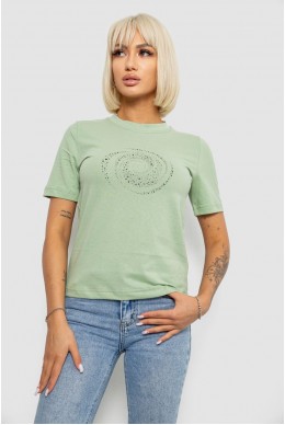 Футболка жіноча з принтом, колір оливковий, 241R139