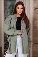 Рубашка -бомбер женская, цвет оливковый, 257R153 - фото № 2