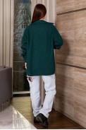 Рубашка -бомбер женская, цвет зеленый, 257R153 - фото № 3