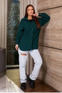 Рубашка -бомбер женская, цвет зеленый, 257R153 - фото № 5