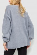 Свитер женский мягкий oversize, цвет серый, 204R164 оптом - фото № 3