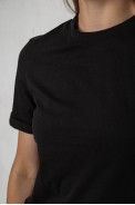 Футболка женская однотонная  -уценка, цвет черный, 238R111-1-U-3 - фото № 4