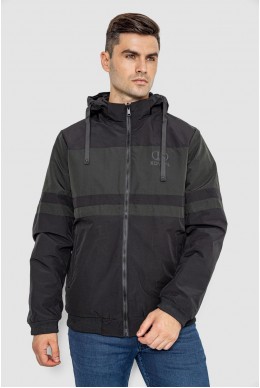 Куртка чоловіча демісезонна двостороння  -уцінка, колір чорно-зелений, 214R23076-U-10