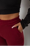 Спортивные штаны женские на флисе  -уценка, цвет бордовый, 238R58600-U - фото № 4
