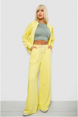Спортивный костюм женский однотонный, цвет желтый, 244R1074AG
