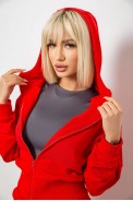 Спортивный костюм женский однотонный, цвет красный, 244R1074AG - фото № 4