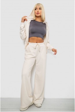 Спортивный костюм женский однотонный, цвет молочный, 244R1074AG
