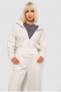 Спортивный костюм женский однотонный, цвет молочный, 244R1074AG - фото № 1